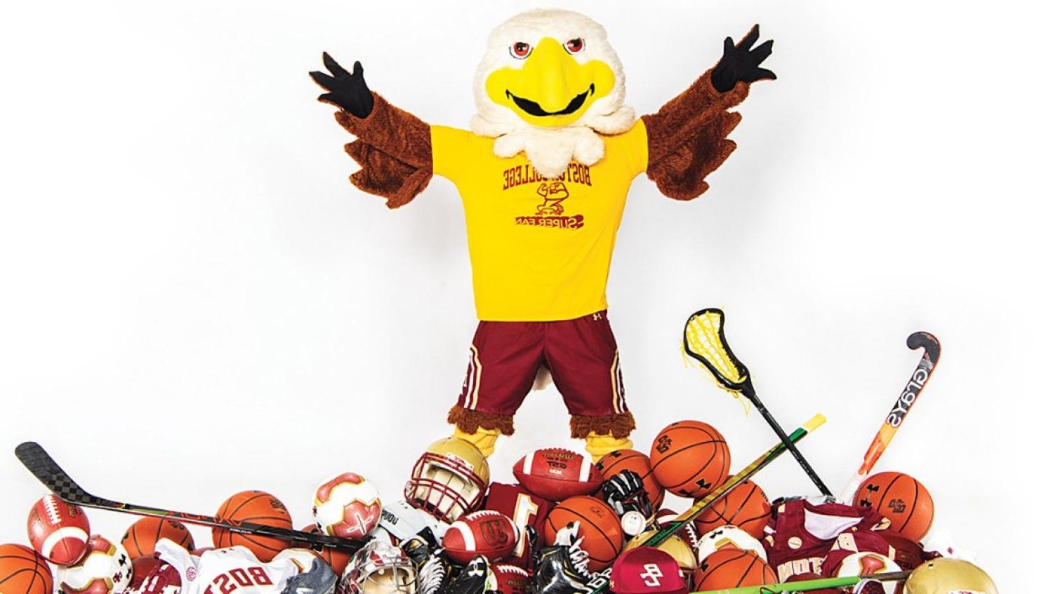 Baldwin eagle mascot and sports equipment