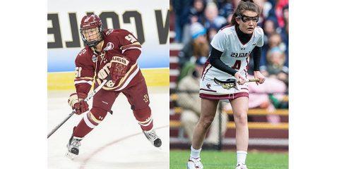 BC's Kenzie Kent LAX by Mike Gridley; hockey by Joe Puetz