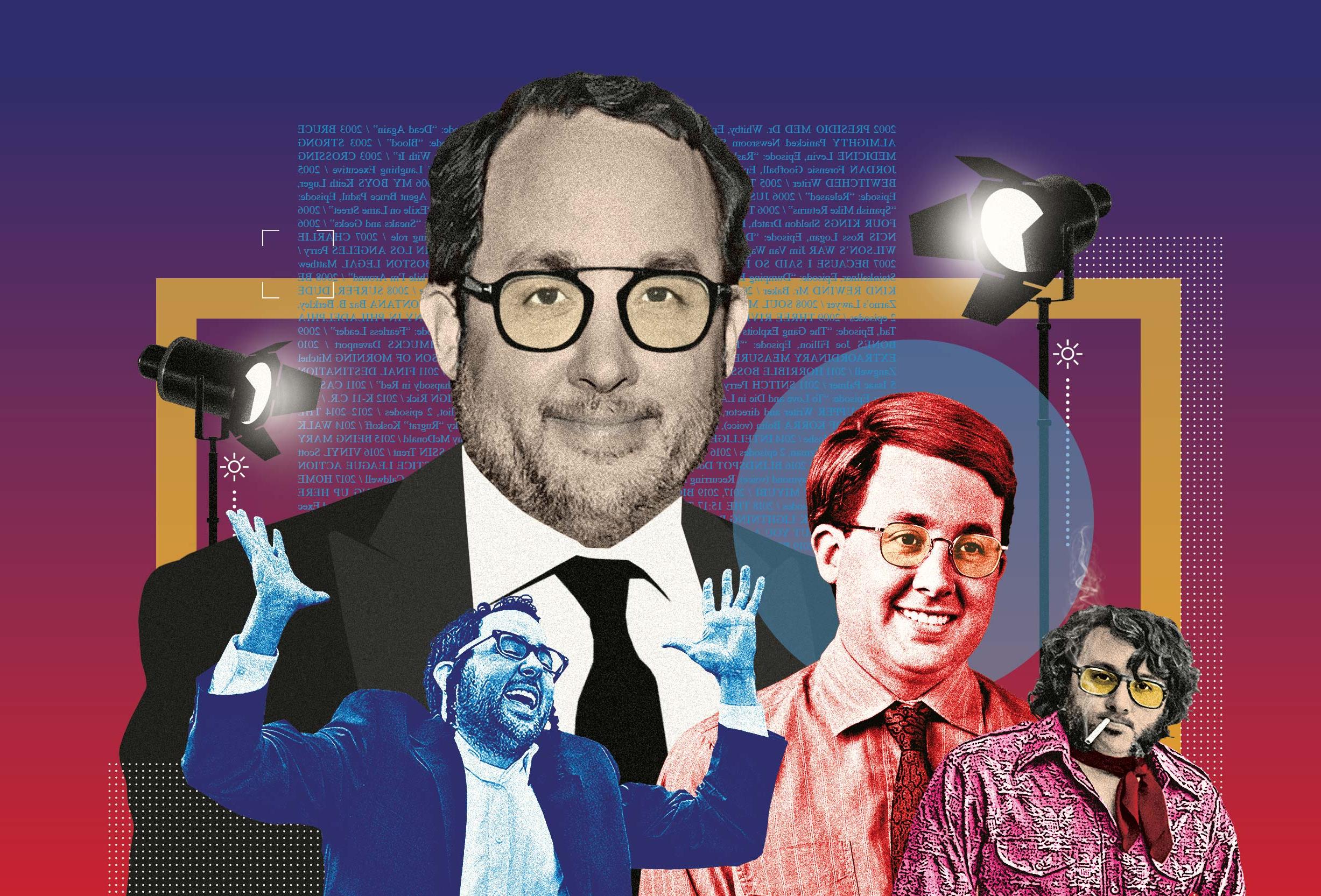 Illustration of PJ Byrne and a selection of his film roles