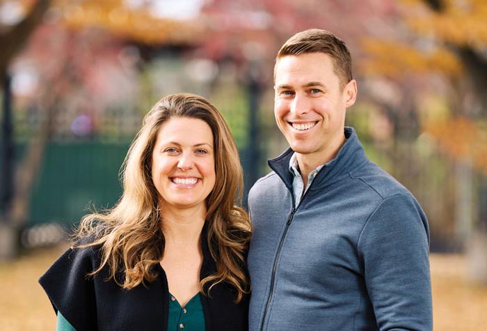 Patrick Downes ’05 and Jessica Kensky photographed in Cambridge, MA